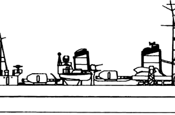 Эсминец IJN Kagero 1939 [Destroyer] - чертежи, габариты, рисунки